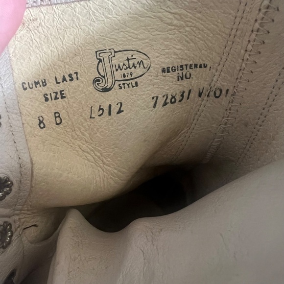 Justin Men’s Lace Up Combat Off White Boots 8 - Picture 3 of 8